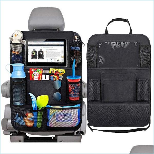 Organizador de carros 2PCS CABELO Organizador de 9 bolsos de armazenamento com tela de toque protetor de suporte para crianças acessórios para crianças DHUTM