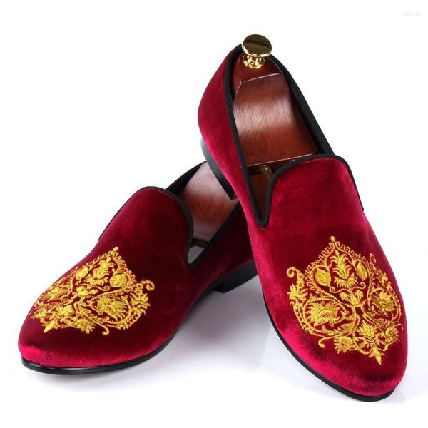 Scarpe eleganti Harpelunde Pantofole in velluto bordeaux da uomo in stile britannico Mocassini comodi taglia 7-13