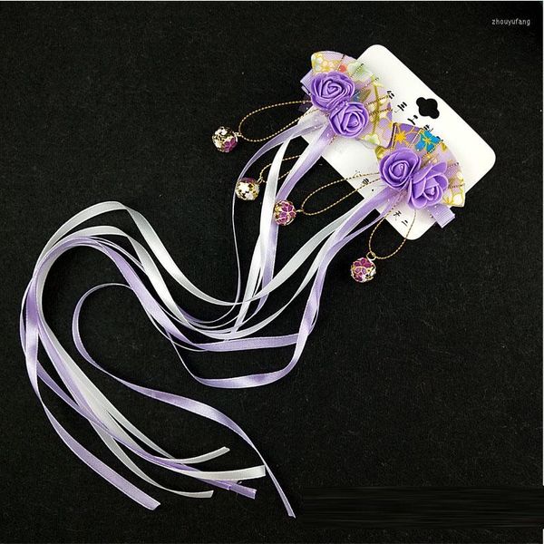 Forniture per feste Dolci ragazze da donna Nastro carino Nappe lunghe Bell Decor Clip per capelli Lolita Anime Cosplay