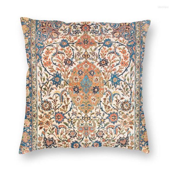 Cuscino Isfahan Antico Tappeto persiano centrale Copri tappeto Decorazioni per la casa Tappeto geometrico boemo a S per stampa auto