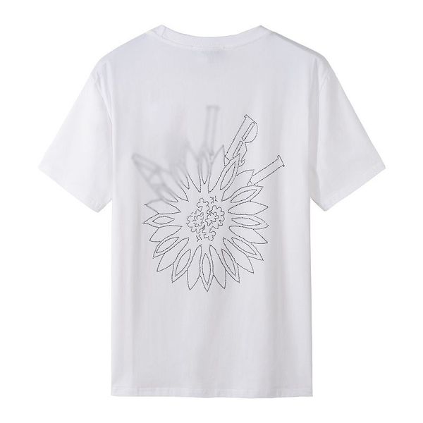 Herren T-Shirts Sommer Baumwolle lässig Rundhals Hot Drill Blumenbuchstaben männliche Jugend Rundhals Kurzarm Herren T-Shirt