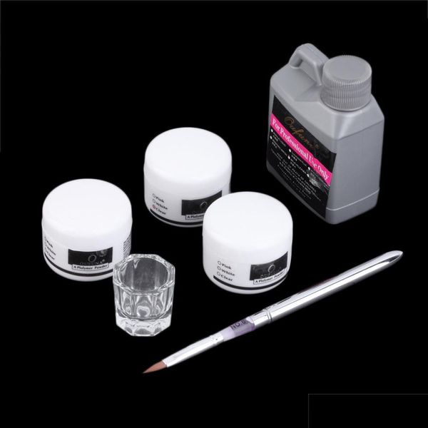 Set per manicure per unghie Kit di strumenti per nail art portatile di alta qualità all'ingrosso Set di cristalli in polvere Acrilico liquido Dap Pen Dish Vendita Drop Deliv Dh6Rz