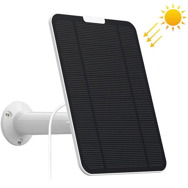 Солнечные панели портативная солнечная панель для камеры камеры безопасности Micro USB или тип зарядных портов для кольца повторной линии EUFY Arlo Blink и т. Д. 221104