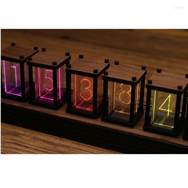 Orologi da tavolo Pseudo Glow Nixie Tube Clock Kit RGB fai da te LED Desktop Decorazione creativa Regalo fidanzato Digital Night Light Bar Atmosphere