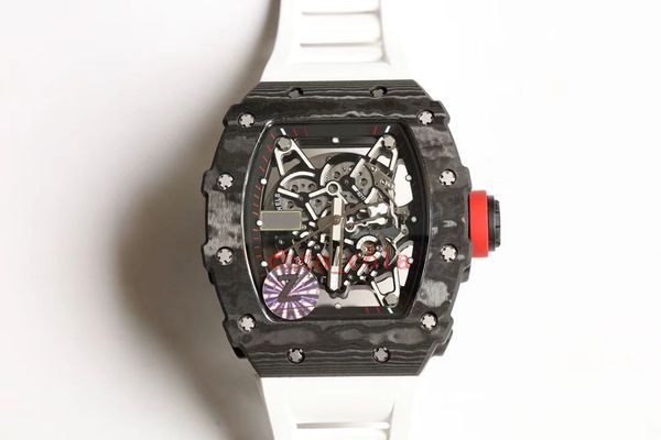 TOPQuality Uhren 44mm 42mm RM11 RM35 RM52 Skeleton NTPT Carbon Fiber Saphirglas Transparente mechanische automatische Herren Herrenuhr Armbanduhren k16