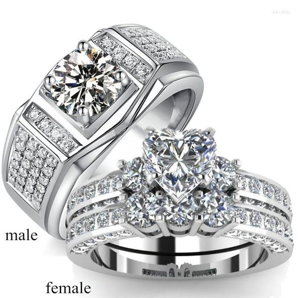 Eheringe Edelstahl Diamant Splitter Farbe Paar für Frauen und Männer Liebhaber Verlobung Schmuck Geschenke