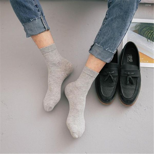 Meias masculinas Negócios masculinos Verão de inverno 3 pares/lote homem algodão para masculino respirável Branco branco Longo Chaussettes Hombre