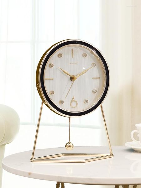 Relógios de mesa leves relógios de luxo pendulum desktop ornamentos simples