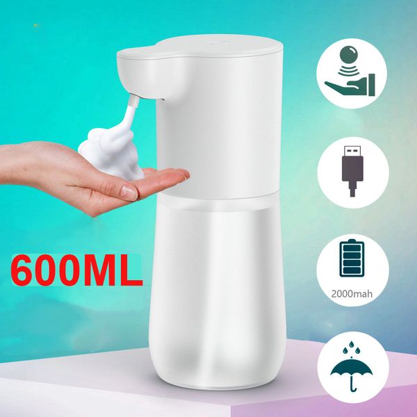 Dispenser di sapone liquido 350600ml Schiuma con sensore automatico touchless Ricarica USB Lavamani a infrarossi intelligente 221103