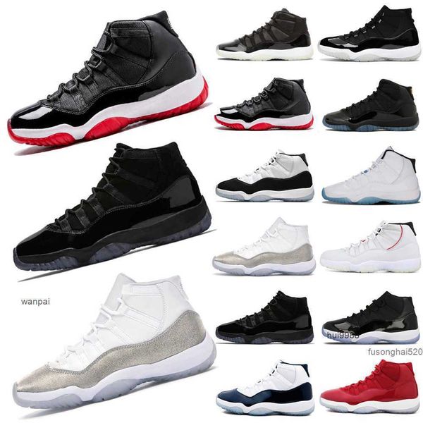 2023 Jumpman 11 11s Basketball Shoes Mens feminino Prom Espa￧o Noturno criado High Jam Prm Herdeira Concord Cap de lasca e vestido Platinum Tintjordon Jordab