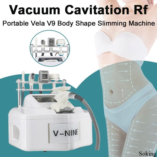 Altre apparecchiature di bellezza Macchina a forma di V-nove Corpo dimagrante Brucia grassi Riduzione della cellulite Cavitazione Rf Vacuum Roller Massager Equipment Rafforzamento della pelle Face Lift