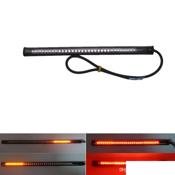 Bulbos de carro 2 peças Motocicleta barra de luz faixa de parada de parada de giro Placa de sinal de sinal integrada 3528 SMD 48 LED AMBER RED COLOR D DHL2R