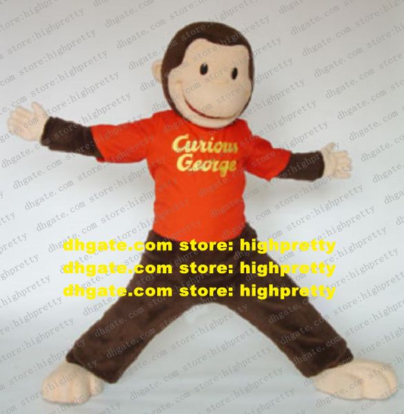 George Monkey Mascot Figurino Adulto Características do desenho animado Terno Atrair clientes Plano de marca Promoção ZZ8293