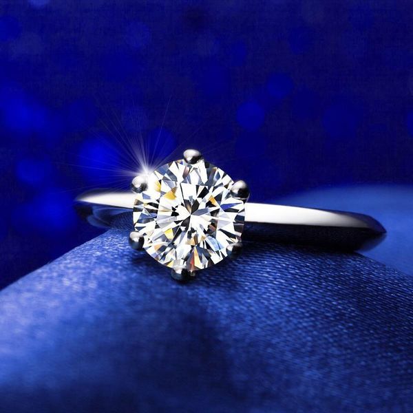 Seis garras imitação de diamante anel de diamante menina mo sanngshi ruby parafuso padrão anéis masculinos clássicos designer de aço de titânio para mulheres presentes de luxo garotas judeus