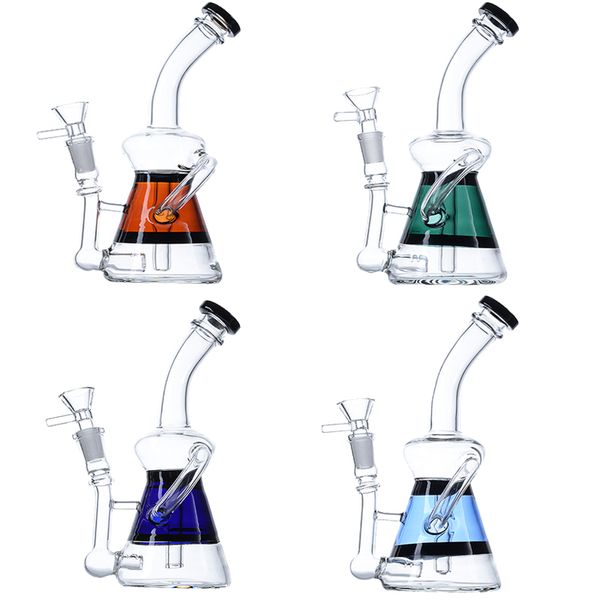 Inline Perc Wasserpfeifen Becherglas Bong Öl Dab Rigs Klein Recycle Glasbongs 14mm Innengewinde Wasserpfeifen Bong mit Schüssel