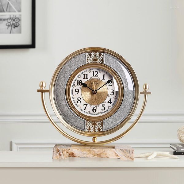 Tischuhren Retro Europäische Uhr Luxus Wohnzimmer Große Kunst Stumm Kreative Desktop Digitale Wand Vintage Geschenk Saat Decor