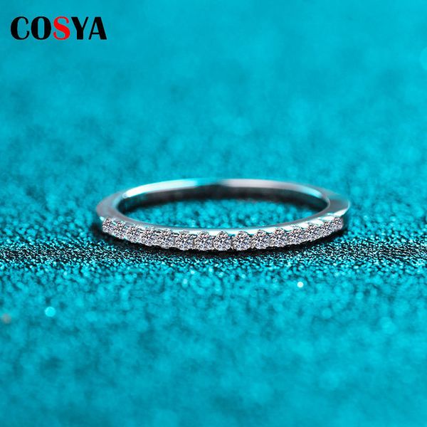 Solitaire Ring Cosya Real Row Rings Bands for Women 925 Sterling Silver Sparkling Wedding Engagement Gioielli Fine Valentine Gifts 221103