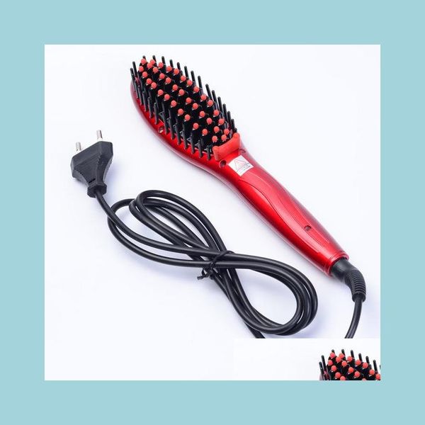 Saç düzleştiriciler saç fırçası hızlı düzleştirici tarak elektrikli ütüler düz alet damla dağıtım ürünleri bakım stil dhsew