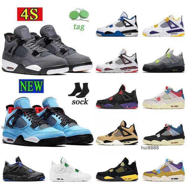 2023 4s x Fernseher Herren Womens 4 Basketballschuhe Neue helle coole graue Universität blaue wilde Dinge Linghtning Wings Black Cat Metallic Gold Firejordon Jordab