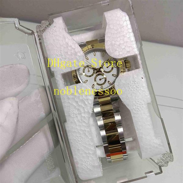 11 Стиль настоящий PO 7750 Automatic Watch Men's Men's 18k YG SS 40 -мм белый циферблат 116503 Шампанский двухтонный браслет 116506 116500228H