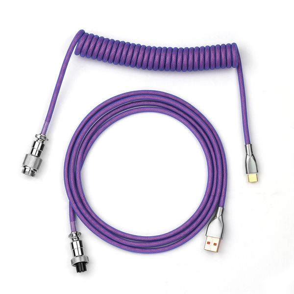 Tastaturen EPOMAKER MIX 1 8 m Spiralkabel Typ C auf USB A mechanisches TPU-Kabel mit abnehmbarem Stecker für Gaming 221103