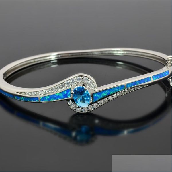 Bracciale adorabile incendio blu opal sier selling all'ingrosso per donne bracciale gioiello bnt1711006banglebangle drop dropelese braccialet dhpym