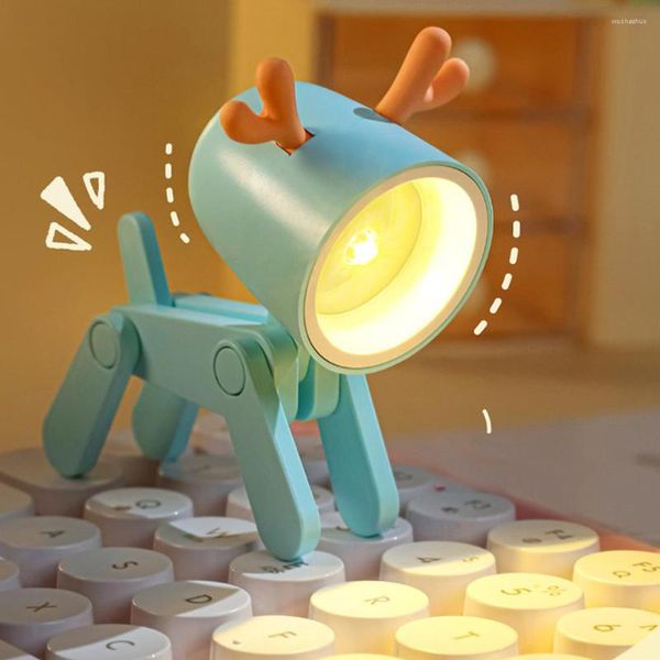 Tischlampen Kawaii Mini LED Schreibtischlampe Nettes Buch Nachtlicht für Schlafzimmer Studie Büro Lesen Augenschutz Klein mit Batterie