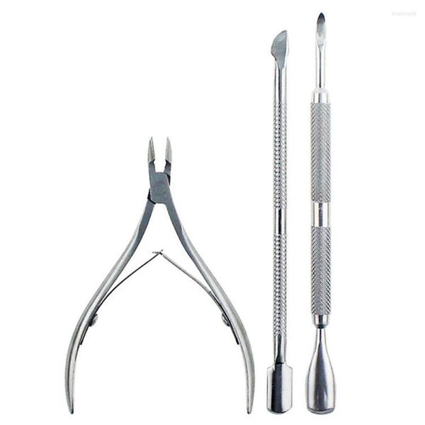 Nagelkunst -Kits 3 PCs/Set Manicure -Werkzeuge Set Edelstahl Nuticle Nippers Trimmer Clipper