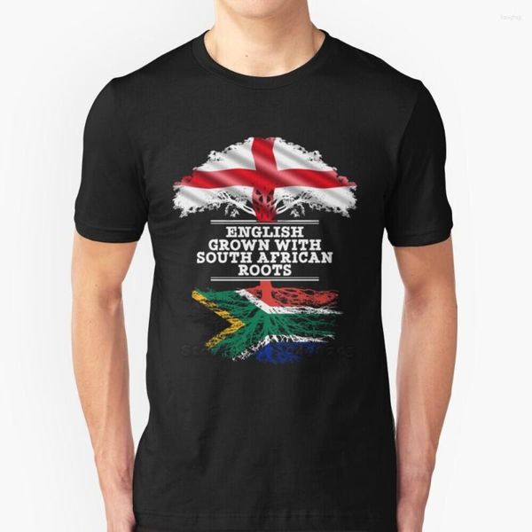 Camisetas masculinas Inglês Crescido com Raízes da África do Sul para From From Summer Lovely Design Design Hip Hop Tops