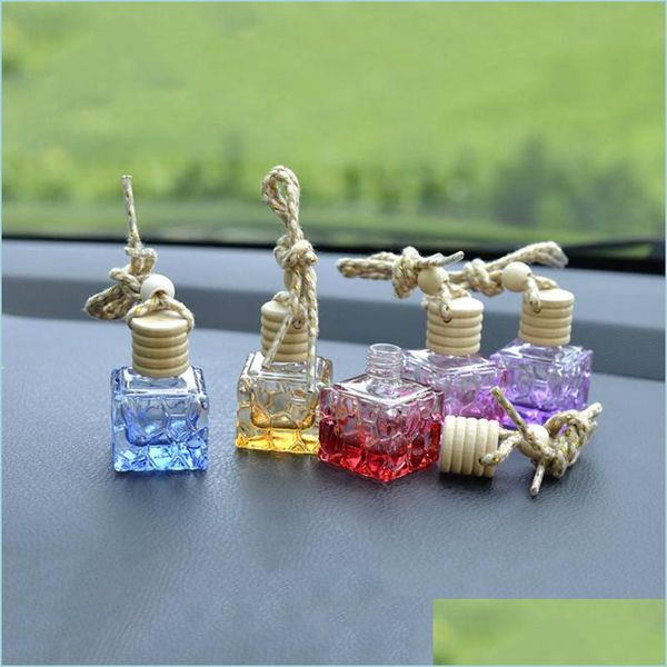 Verpackungsflaschen 10 ml hängendes Auto pro Anhängerflasche leer transparentes Glas Ornament ätherische Öle Diffusor Mobiles Flaschen Drop De Dh1Kc