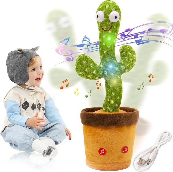 Bambole di peluche Giocattolo di cactus danzante divertente 120 canzoni Disco parlante Ripeti Ricarica USB Giocattoli per bambini Regalo di compleanno Bel regalo educativo 221104