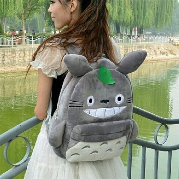 Zaini peluche 25/35 cm Arrivo Divertente Creativo Carino Totoro Zaino Borsa da scuola morbida Bambini Bambina Cartoon moneta regalo kawaii 221105