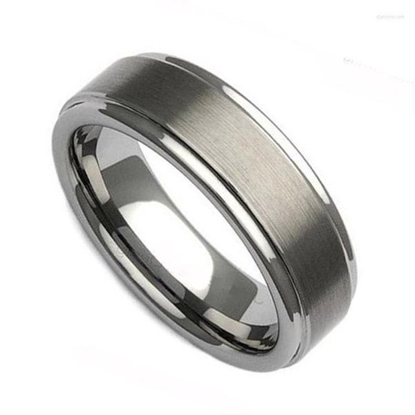 Anéis de casamento banda clássica Titanium Ring Men de 6mm de cor de prata escovada Annversary Fashion Jewelry dedo para mulheres