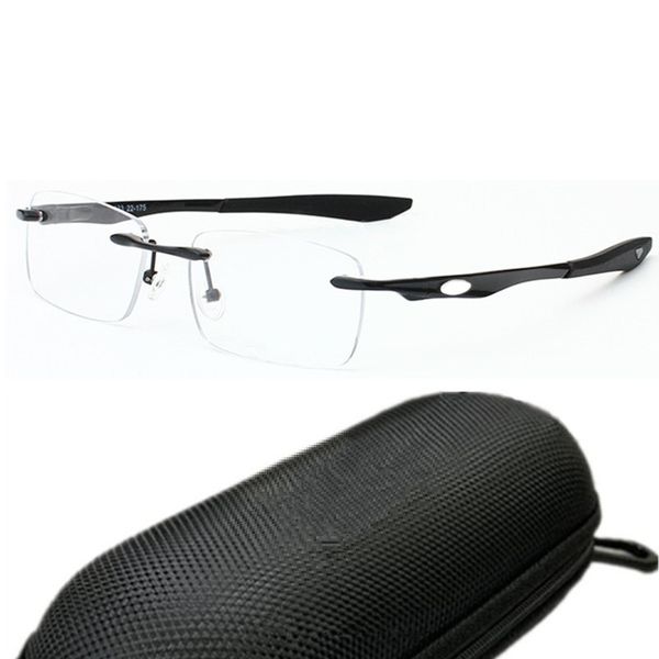 Hotsale sport all'aria aperta senza montatura Eyelgass Frame per uomo elastico tempio rettangolare desig ottica occhiali per occhiali da vista occhiali da sole occhiali custodia completa