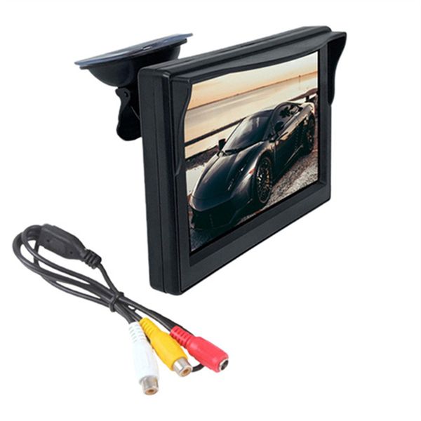 Monitor video per auto da 4,3 pollici TFT LCD ingresso digitale a 2 vie per parcheggio retromarcia telecamera per retromarcia DVD VCD accessorio per auto