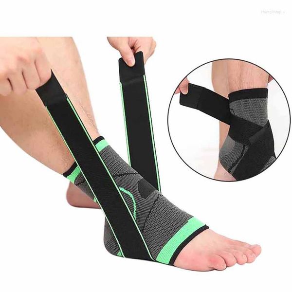Supporto per caviglia da uomo Tutore per tessitura 3D Cinturino in nylon elastico Badminton Basket Calcio Taekwondo Fitness Protezione per tallone