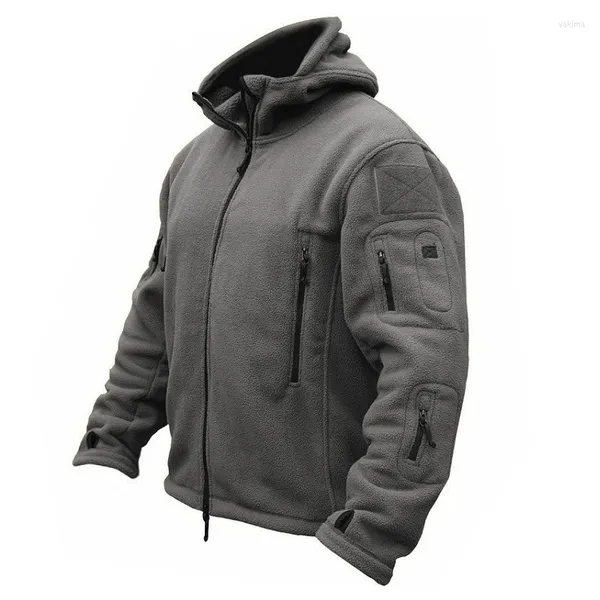 Giacche da uomo Giacca militare invernale da uomo in pile tattico verde militare abbigliamento cappotto capispalla termico con cappuccio