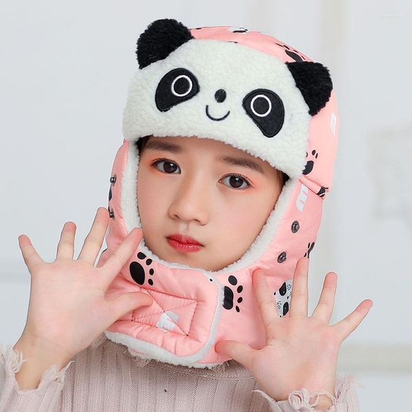 Cappelli Bambini Cappuccio protettivo termico ispessito Cappello russo caldo invernale Bomber maschera da sci per bambini freddo a prova di vento