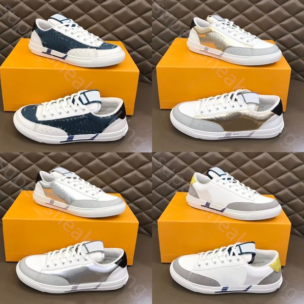 New Calfskin Sneakers Designer Running Running Shoes White Black Leather Famous Brands Comfort Outdoor Trainers Men Sapato de caminhada casual 38-44