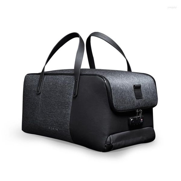 Bolsas Duffel Korin Design FlexPack GO Anti-roubo Bolsa Duffle Men Viagem Carregamento USB/Bolsa de Ombro Dobrável Bagagem Impermeável