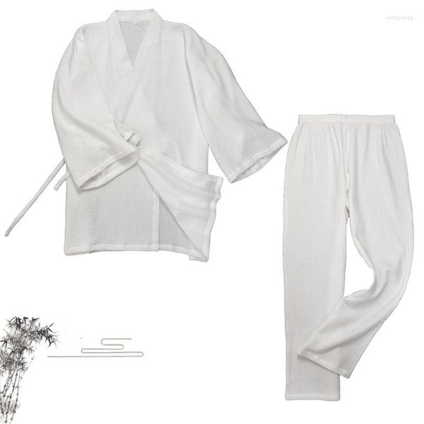 Indumenti da notte da uomo Abbigliamento da uomo Kimono Accappatoio Coppia Salotto Pigiama per il tempo libero Set da notte Camicia da notte stile Yukata Donna antica giapponese