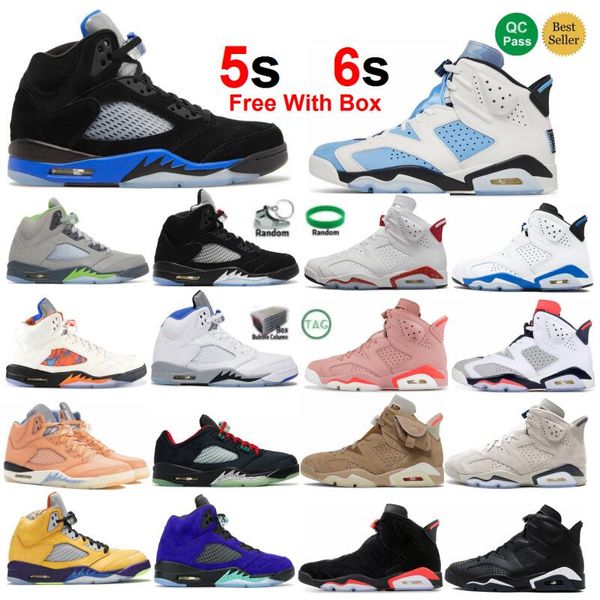 2024 Borgonha Photon Poeira Borgonha 5s Dongdan 5 Georgetown 6s Tênis de basquete Metálico Prata 6 Doernbecher Racer Azul Infravermelho com caixa Cool Grey Oreo UNC Hare Sail