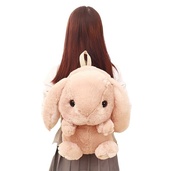 Mochilas de pelúcia Drop lolita coelho de coelho de orelha longa IE IE Toys de boneca Backpack para meninas para meninas 221105
