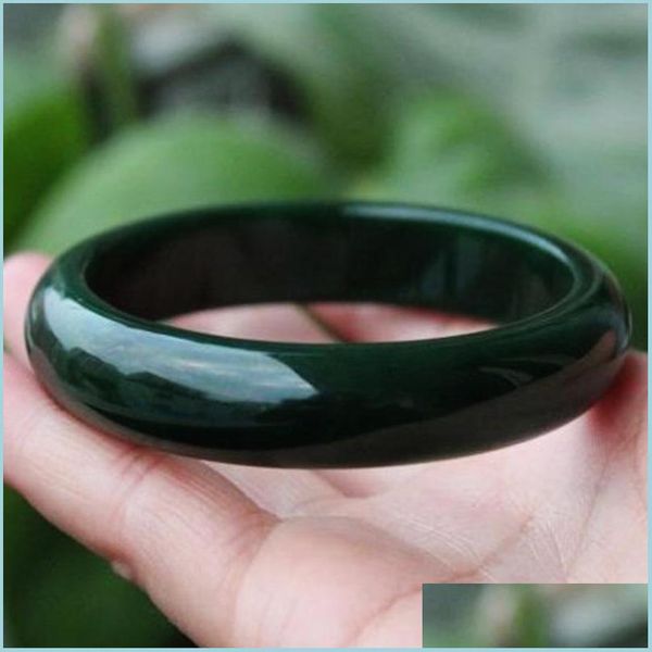 Pulseira de pulseira por atacado Brasil grama verde sigela de ágata retro feminino colorido primário de calceletonia seca braceletebangle Deliv Dhg4o