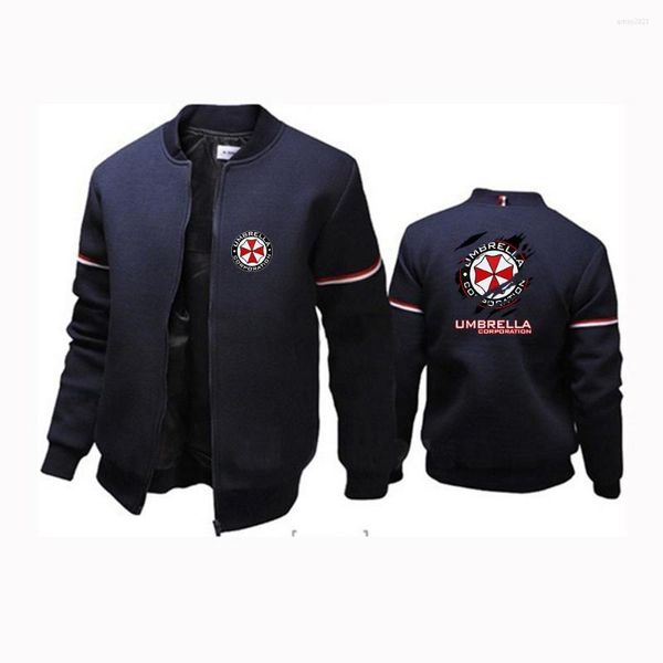 Hoodies masculinos 2022 Umbrella Corporation de alta qualidade zíper do pescoço redondo pescoço casual Harajuku Fight Fight Jackets Windbreaker Casacos