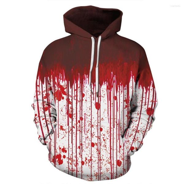 Felpe con cappuccio da uomo 2022-Blood Skull Felpa con stampa complessiva 3D Felpa da uomo unisex streetwear pullover casual Activewear