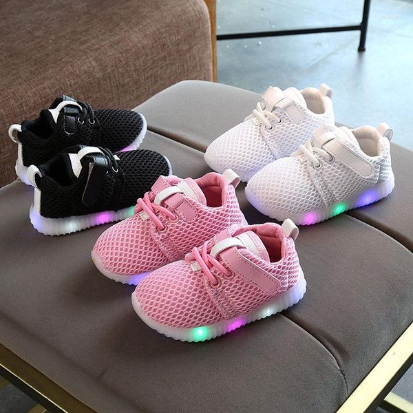 Sapatos atléticos 2022 moda liderou crianças crianças bebês meninos meninos garotos tênis luminosos iluminam