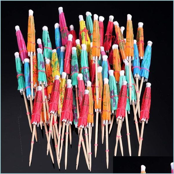 Outros suprimentos para festas de festa de festas de festa 50pcs bebem bolo de frutas bolo de frutas mini guarda -chuva de guarda -chuva parasols guarda -chuvas Bi dhzl1