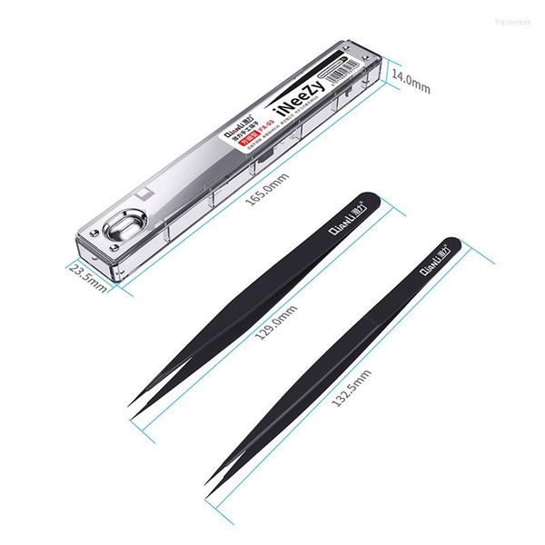 Set di utensili manuali professionali Qianli 0,1 mm pinzette nere strumenti di riparazione del telefono in acciaio inossidabile lucidato non magnetico per scheda madre BGA Micro