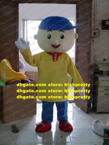 Costume della mascotte Ragazzino Spadger Lad Giovane con vestito giallo Pantaloni blu Personaggio dei cartoni animati per adulti No.110 Nave libera